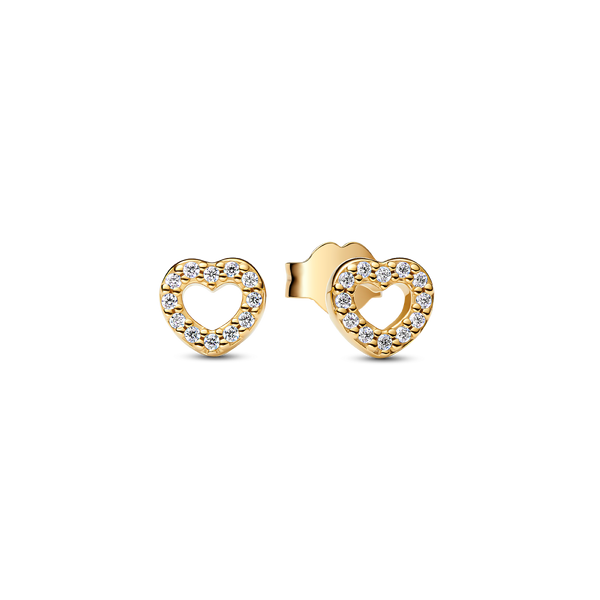 Open Heart Stud Earrings