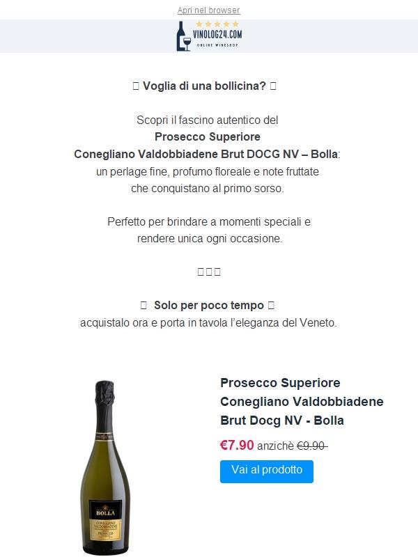 🥂 BEST PRICE🥂 Prosecco Superiore Brut DOCG in offerta ☀️ + promo SUN fino a 30€ di sconto!
