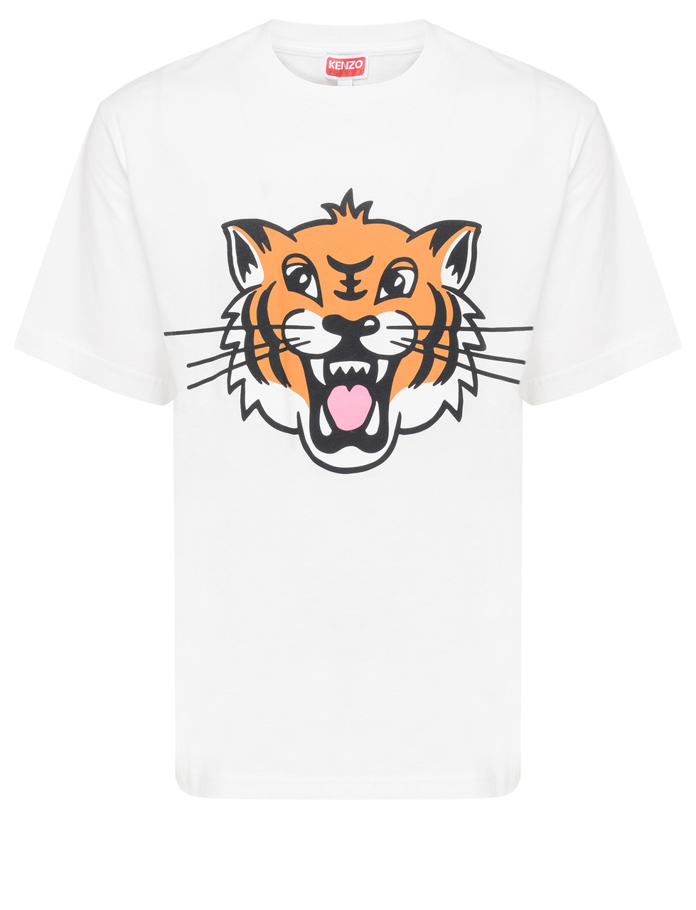 Image of T-Shirt Kenzo Happy Tiger in jersey color bianco