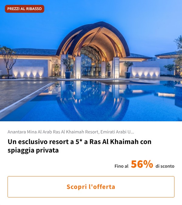 Un esclusivo resort a 5* a Ras Al Khaimah con spiaggia privata