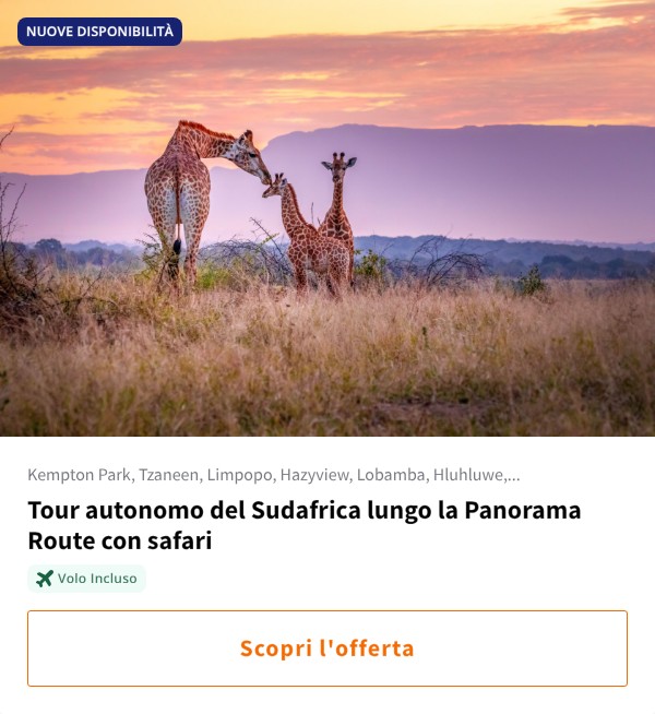 Tour autonomo del Sudafrica lungo la Panorama Route con safari