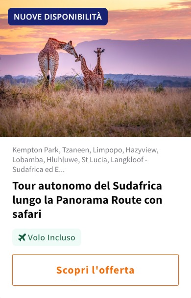 Tour autonomo del Sudafrica lungo la Panorama Route con safari