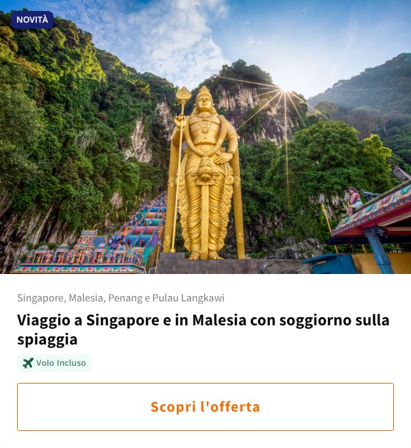 Viaggio a Singapore e in Malesia con soggiorno sulla spiaggia