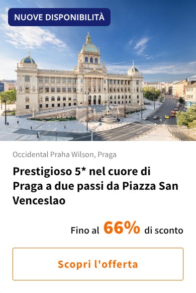 Prestigioso 5* nel cuore di Praga a due passi da Piazza San Venceslao