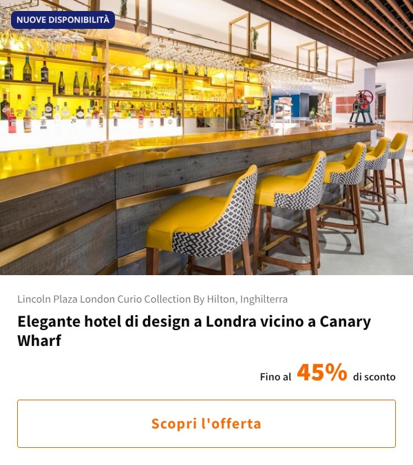 Elegante hotel di design a Londra vicino a Canary Wharf