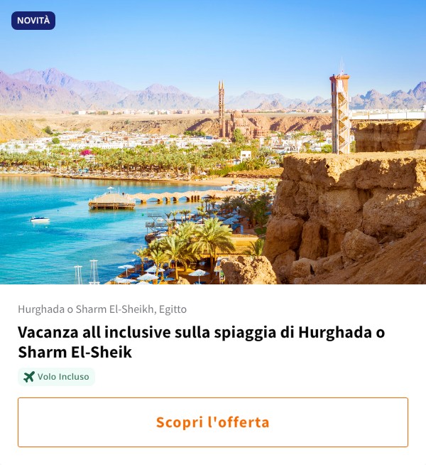 Vacanza all inclusive sulla spiaggia di Hurghada o Sharm El-Sheik