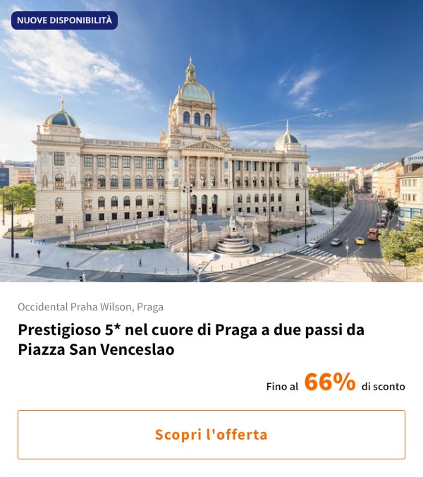 Prestigioso 5* nel cuore di Praga a due passi da Piazza San Venceslao