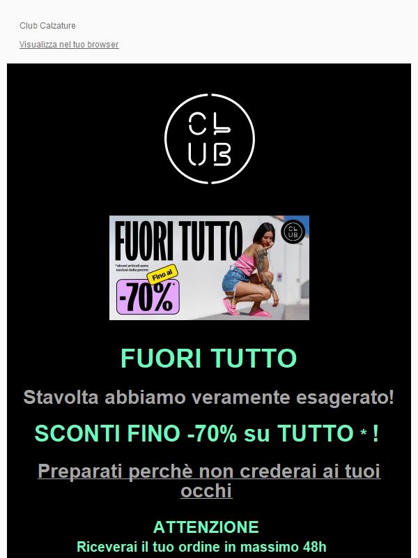 FUORI TUTTO 🛍️ FINO -70% SU TUTTO