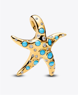 Sparkling Blue Starfish Dangle Charm