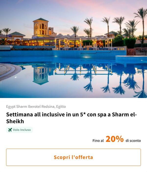 Settimana all inclusive in un 5* con spa a Sharm el-Sheikh