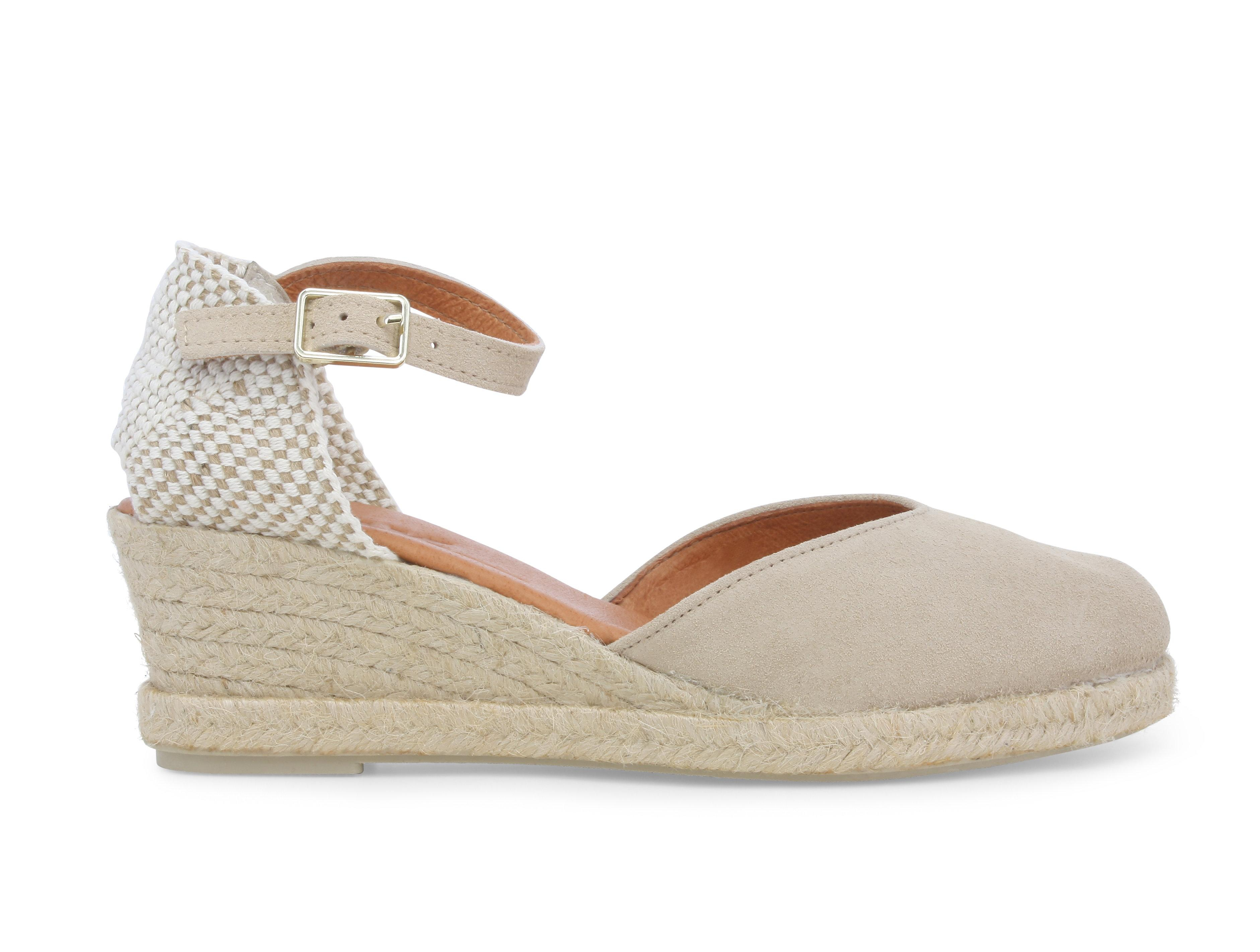 Espadrillas donna in tessuto beige 018206z