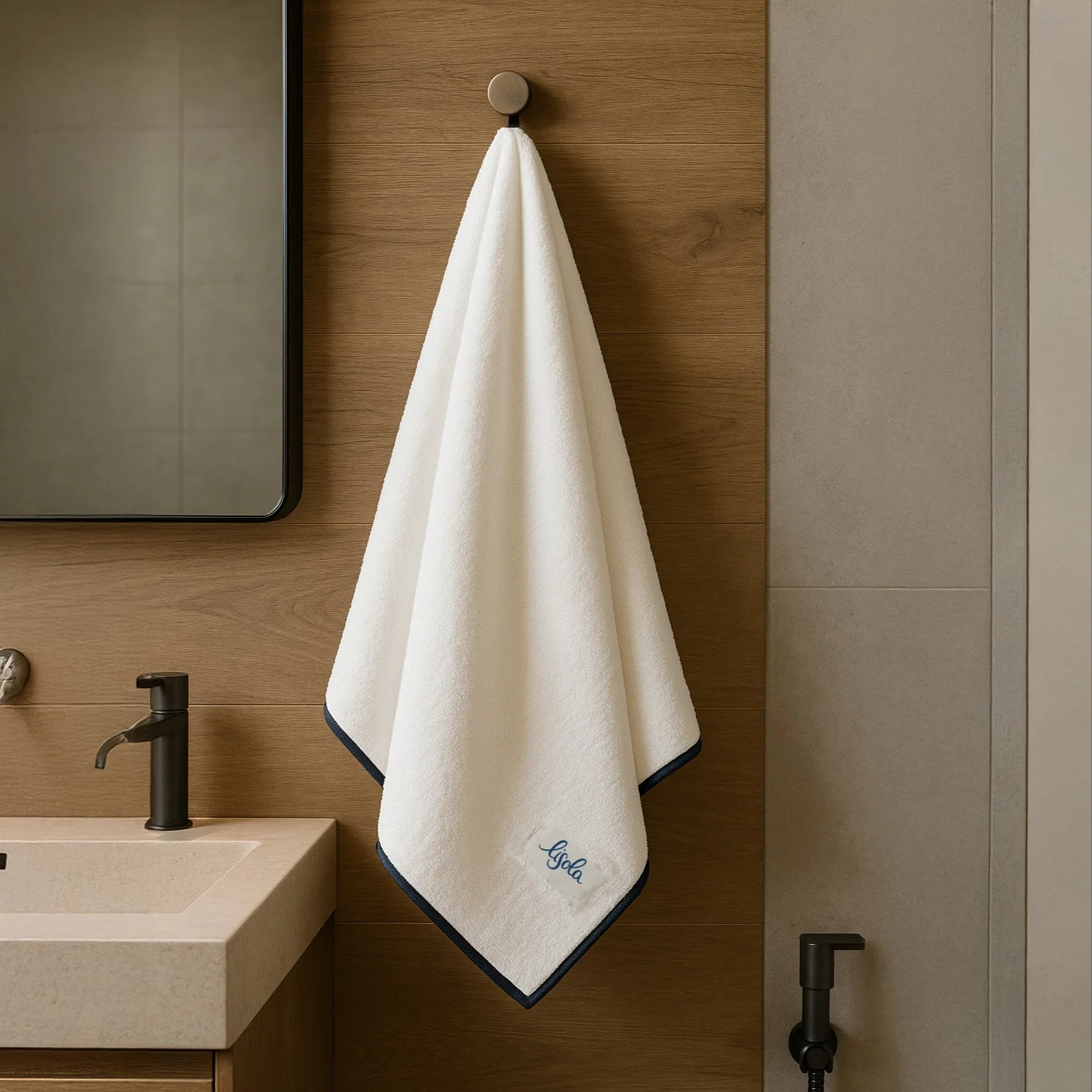 Image of Telo da Bagno in Spugna di Cotone <br>con finiture Overlock - Reunus