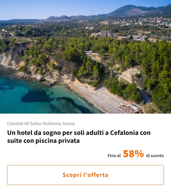 Un hotel da sogno per soli adulti a Cefalonia con suite con piscina privata