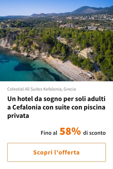 Un hotel da sogno per soli adulti a Cefalonia con suite con piscina privata