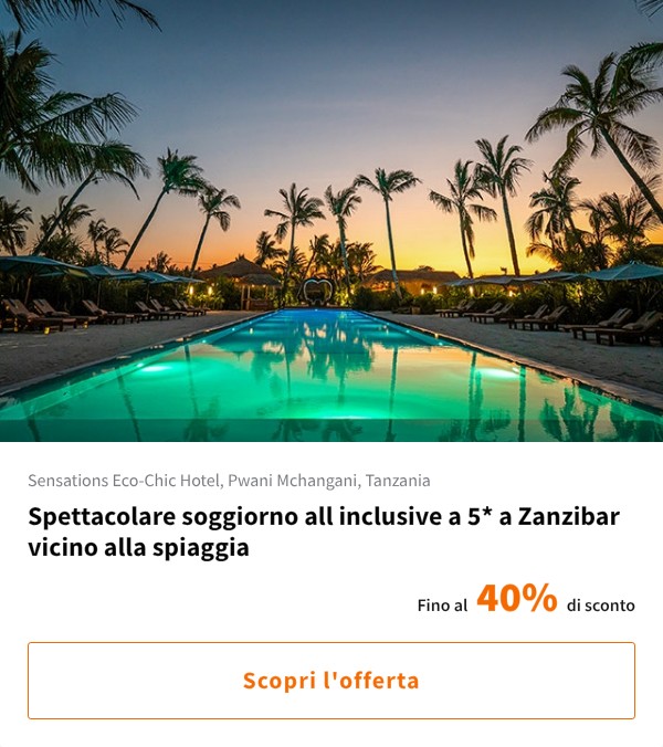 Spettacolare soggiorno all inclusive a 5* a Zanzibar vicino alla spiaggia