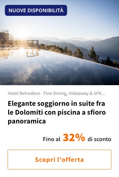 Elegante soggiorno in suite fra le Dolomiti con piscina a sfioro panoramica