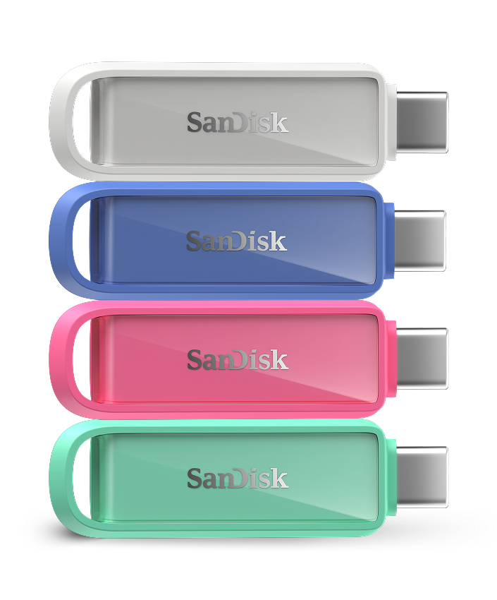 Unità telefoniche SanDisk® impilate in 4 colori con USB-C®