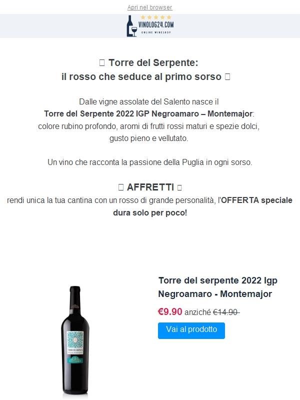 🍷 BEST PRICE🍷 Scopri il carattere intenso del Torre del Serpente 2022 Montemajor☀️ + 30€ di sconto!