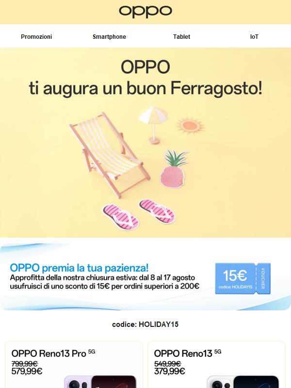 Festeggia il Ferragosto con OPPO!