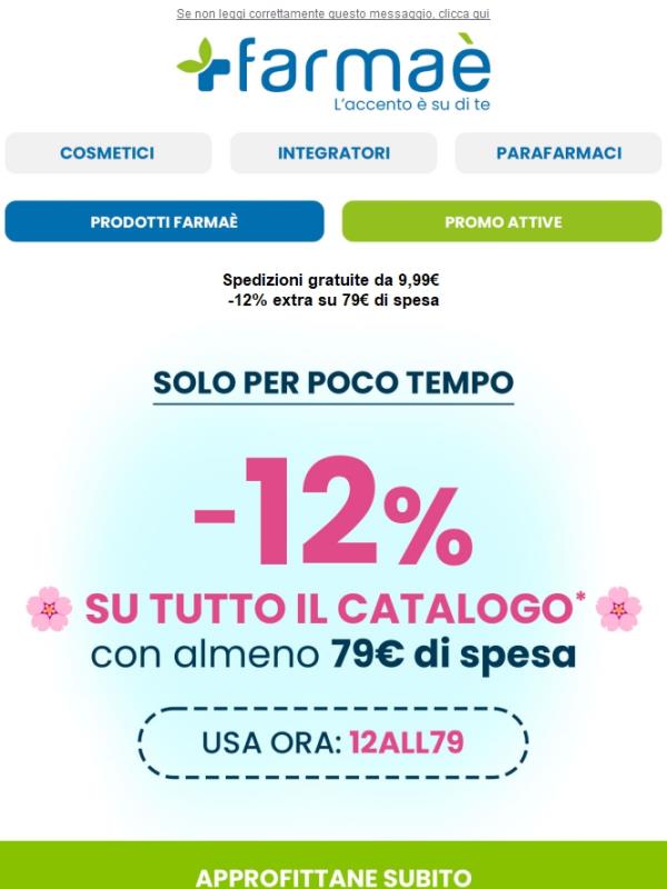 ✨Spedizioni gratuite da 9,99€ e -12% extra su 79€ di spesa