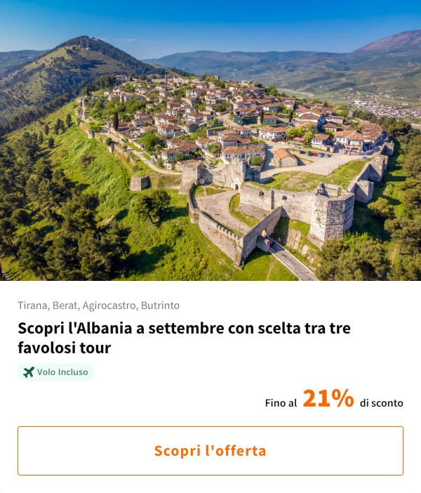 Scopri l'Albania a settembre con scelta tra tre favolosi tour