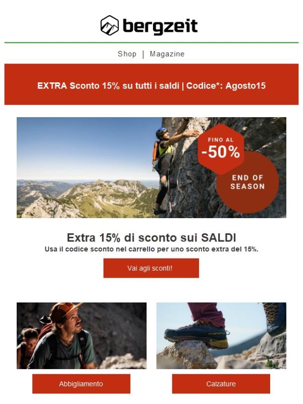Ferragosto 🔥Extra 15%