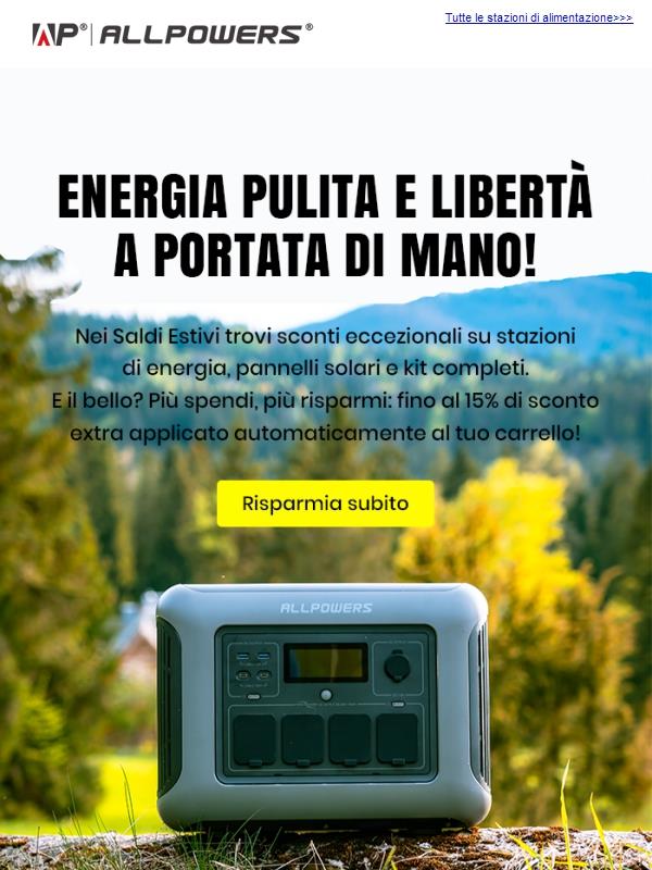 🏄‍♂️Saldi Estivi fino al 48% per la tua libertà energetica 🔋