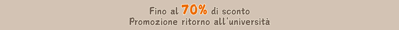 Fino al 70% di sconto Promozione ritorno all'università