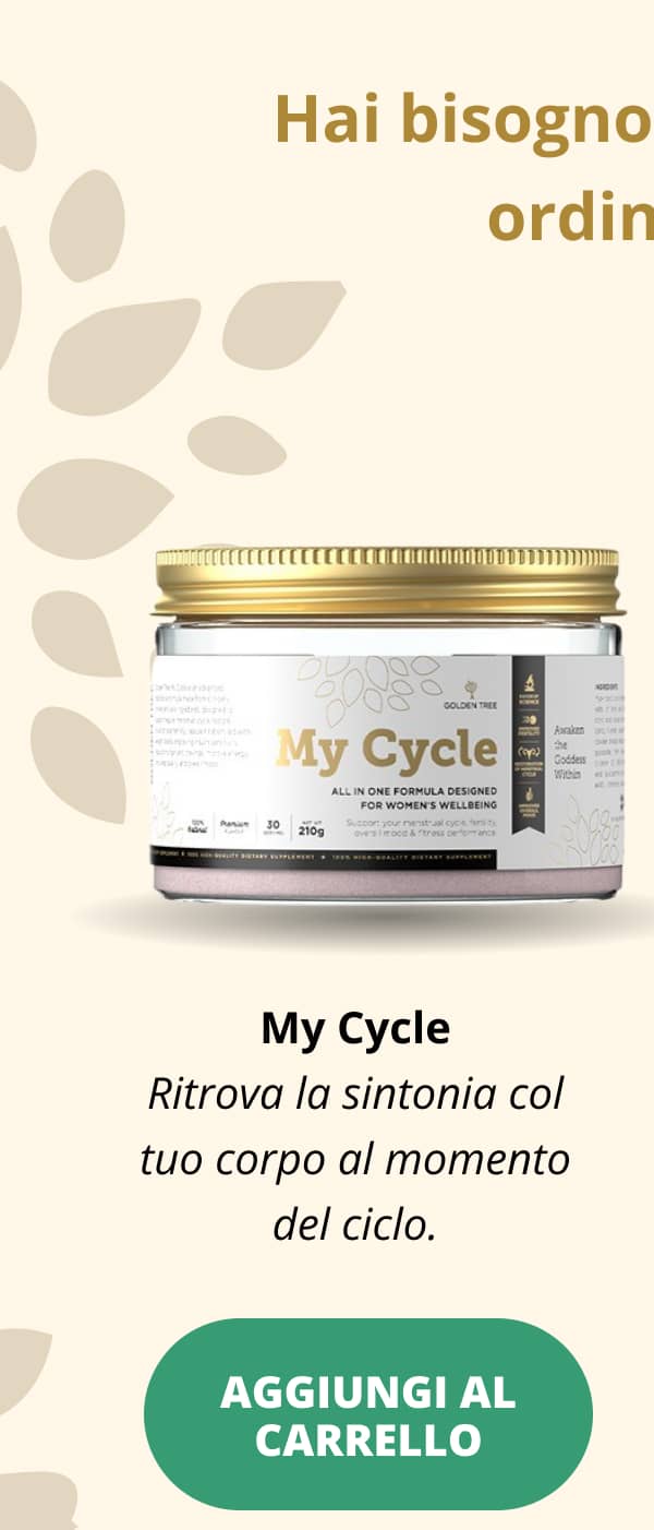 Hai bisogno di idee per ordinare? My Cycle Ritrova la sintonia col tuo corpo al momento del ciclo.  Aggiungi al carrello