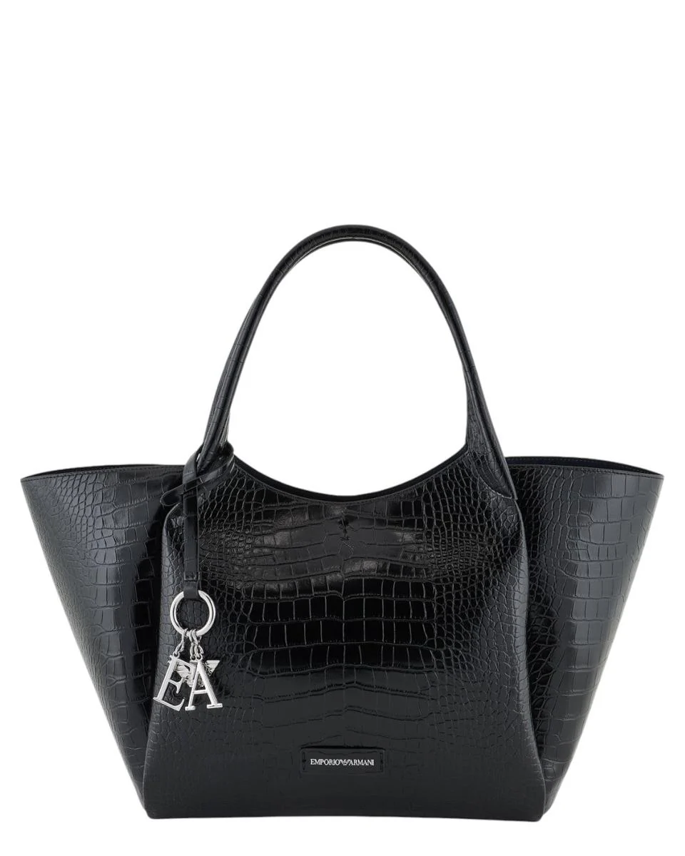 Image of Maxi Shopper con Finish Stampa Cocco e Charm Logo