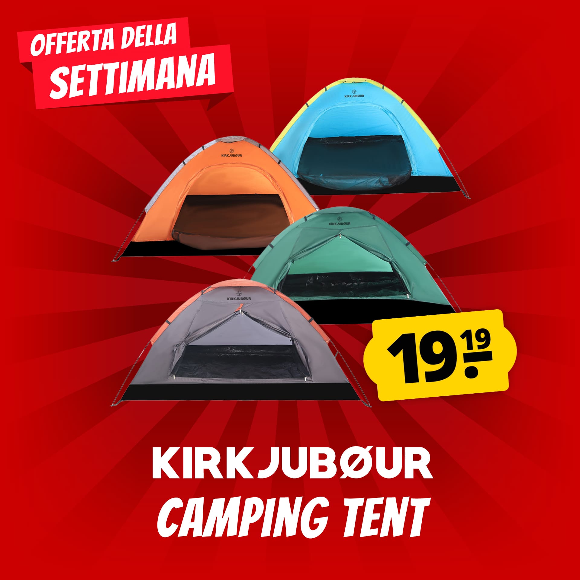 Kirkjubour vindr 1 persona campeggio tenda da