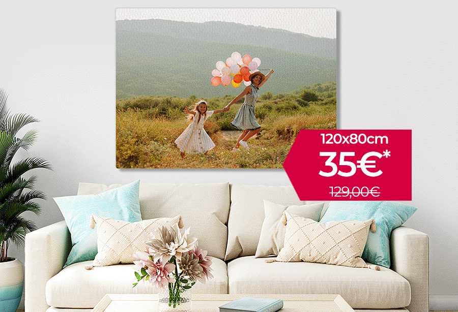 Fai risaltare i tuoi momenti migliori con una Tela XXL a soli 35€*! 
