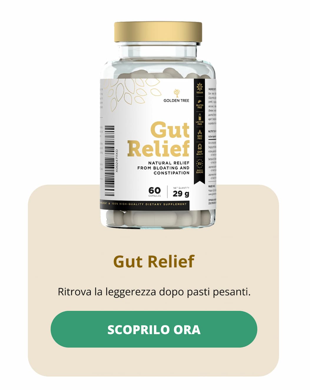 Gut Relief  Ritrova la leggerezza dopo pasti pesanti.  Scoprilo ora