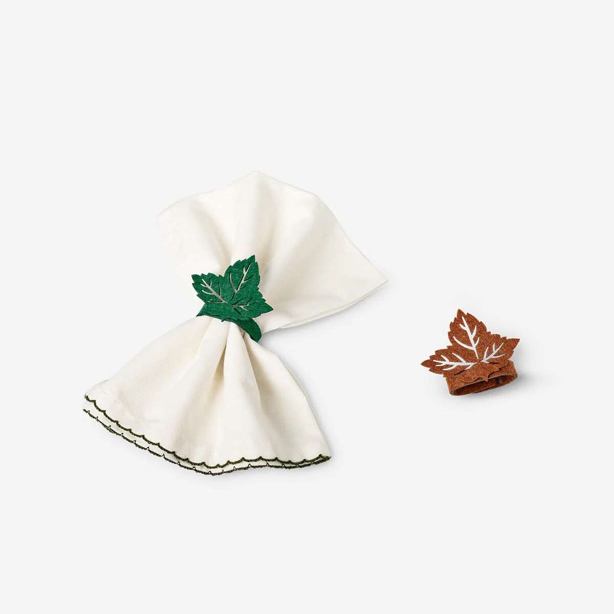 Leaf napkin rings - 4 pcs