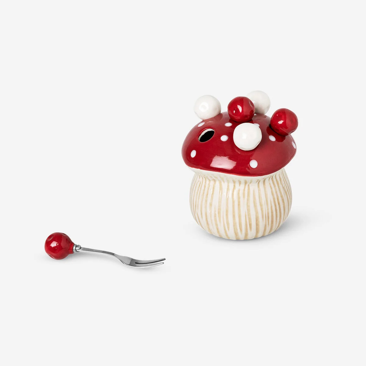 Ceramic snack forks as mushroom - 6 pcs