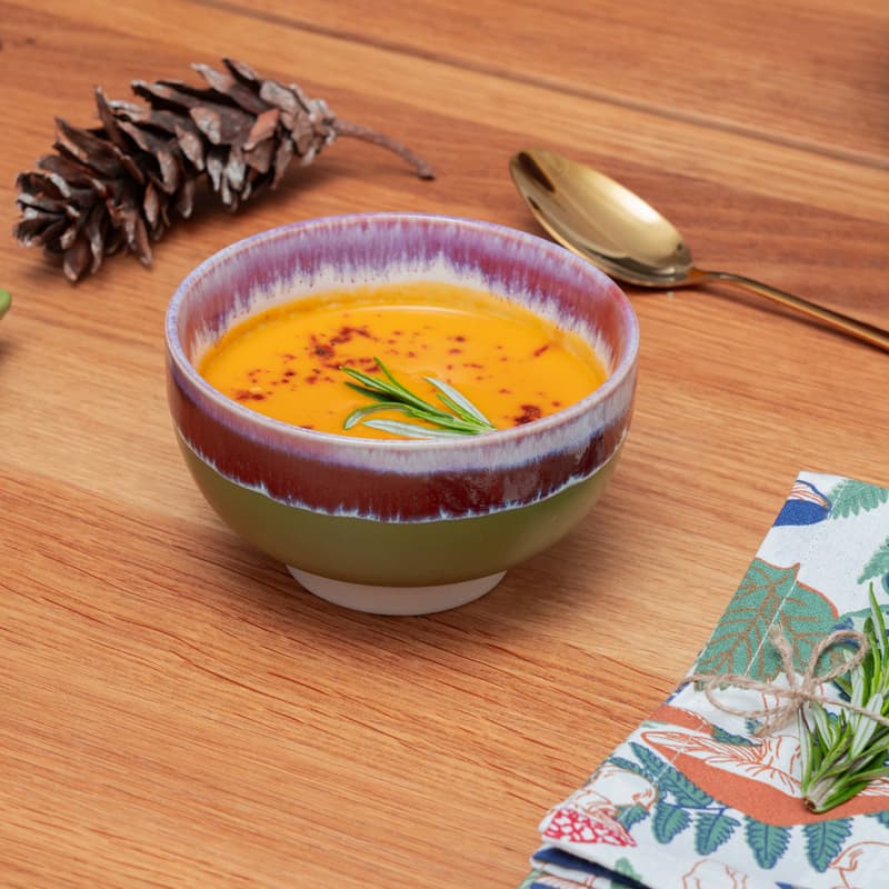Ceramic bowl with running glaze - 9 cm