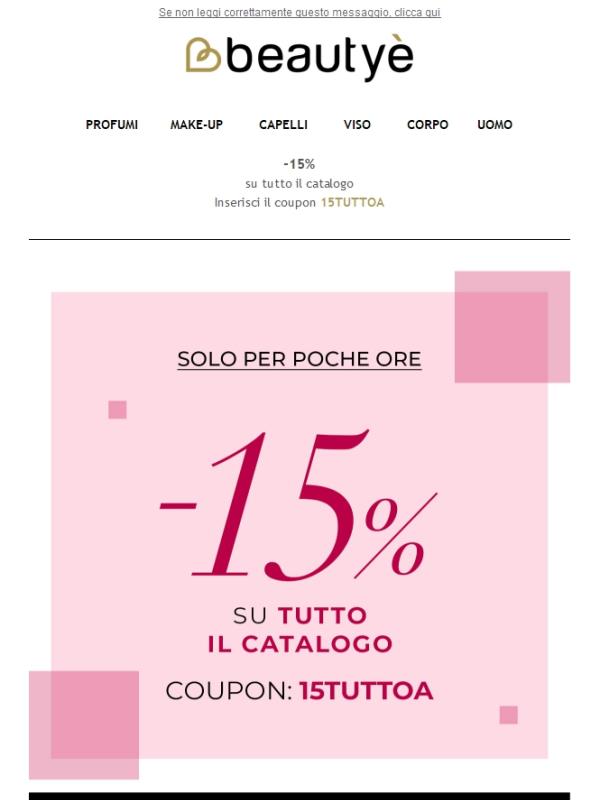 🎉Ultime ore: sconti fino al 15 % sul catalogo!