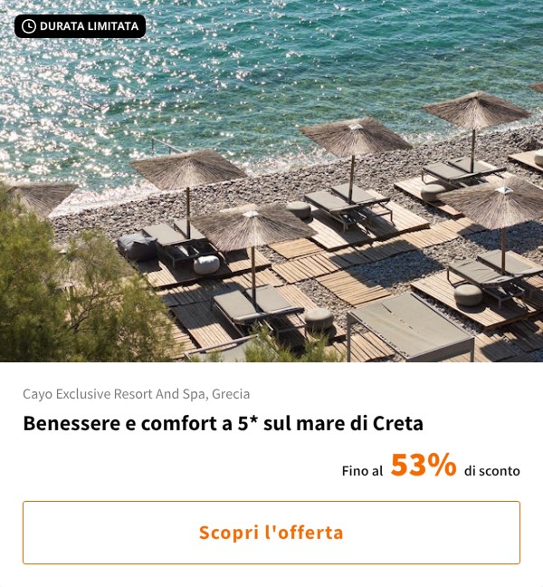 Benessere e comfort a 5* sul mare di Creta