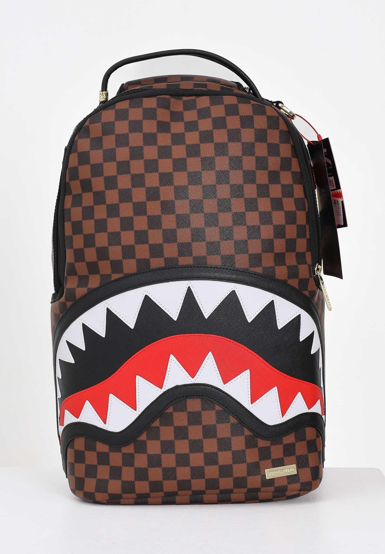 Image of SPRAYGROUND Zaino Sawtooth Sharks In Paris marrone e nero per uomo e donna