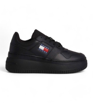 sneakers-con-plateau-in-pelle-nera-retro