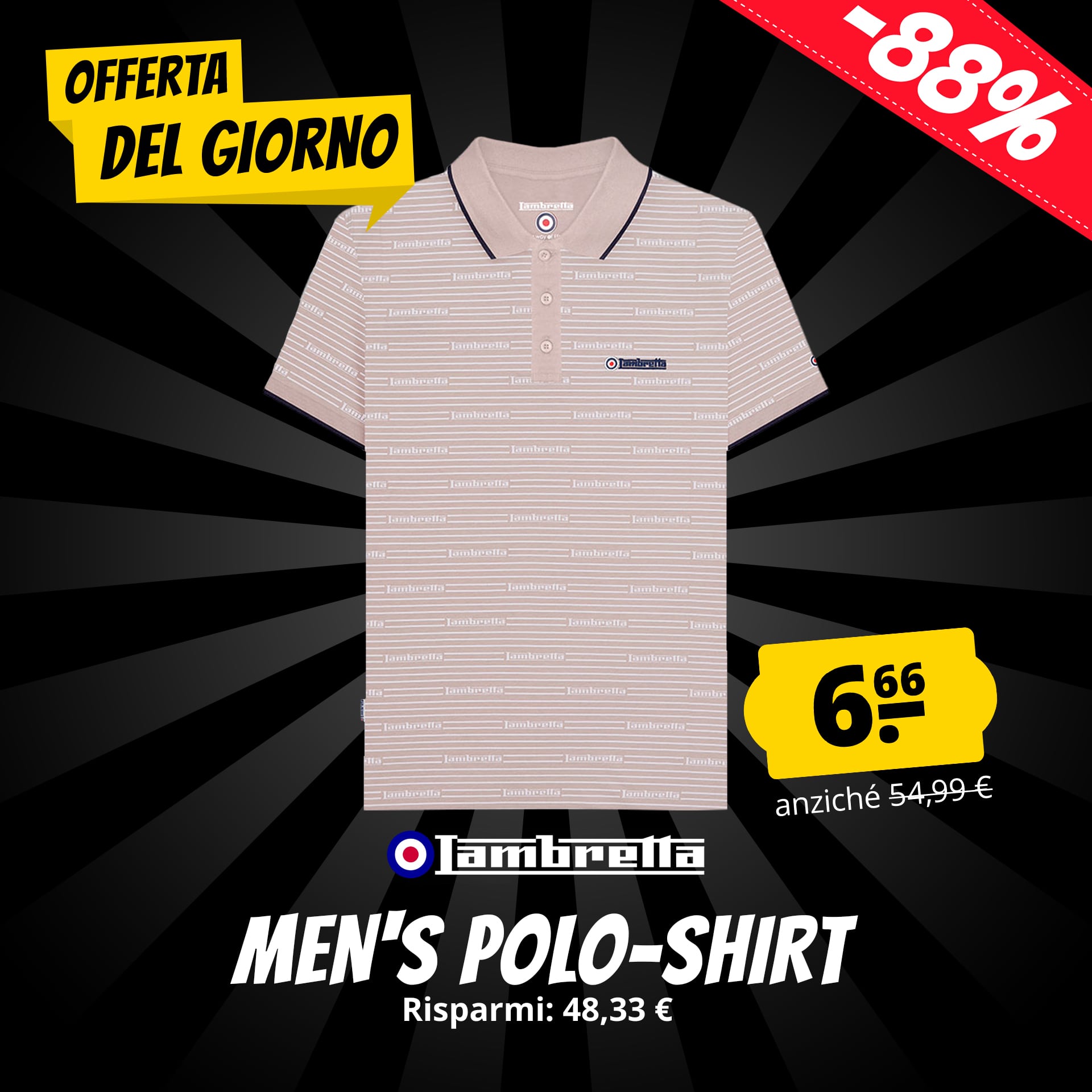 Lambretta repeat logo uomo polo