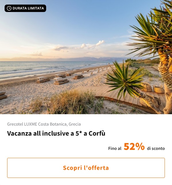 Vacanza all inclusive a 5* a Corfù