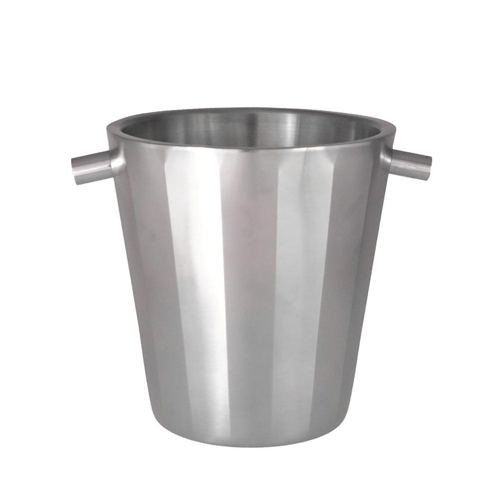 Ø19.5 x H.22 cm - Portofino Double Wall Satin Steel Bottle Holder Bucket