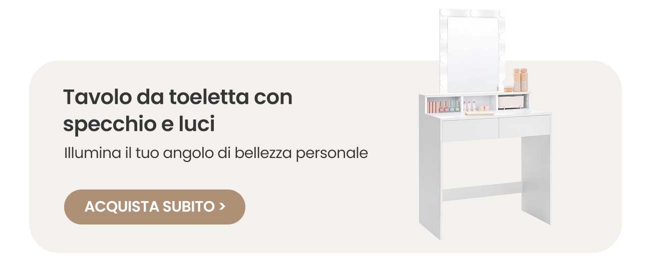 Tavolo da toeletta con specchio e luci Illumina il tuo angolo di bellezza personale