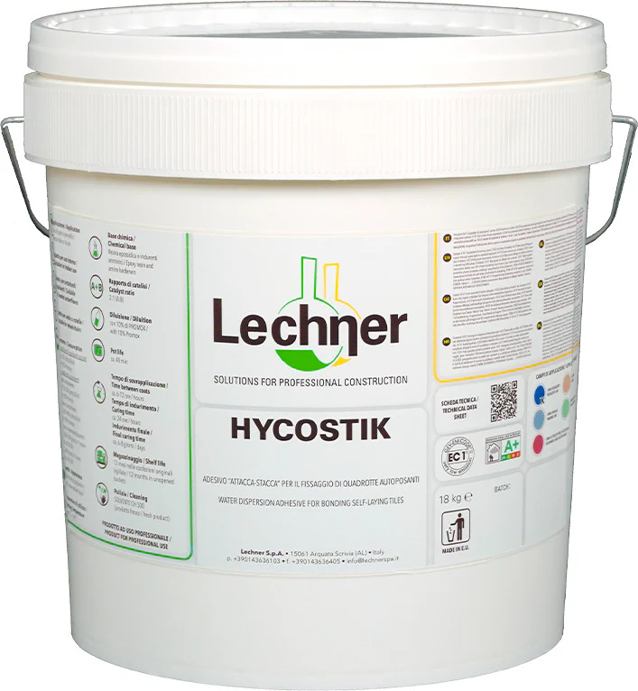 HYCOSTIK 5KG Adesivo collante attacca e stacca ideale per pavimenti in pvc e cushion (consumo 100g/mq)