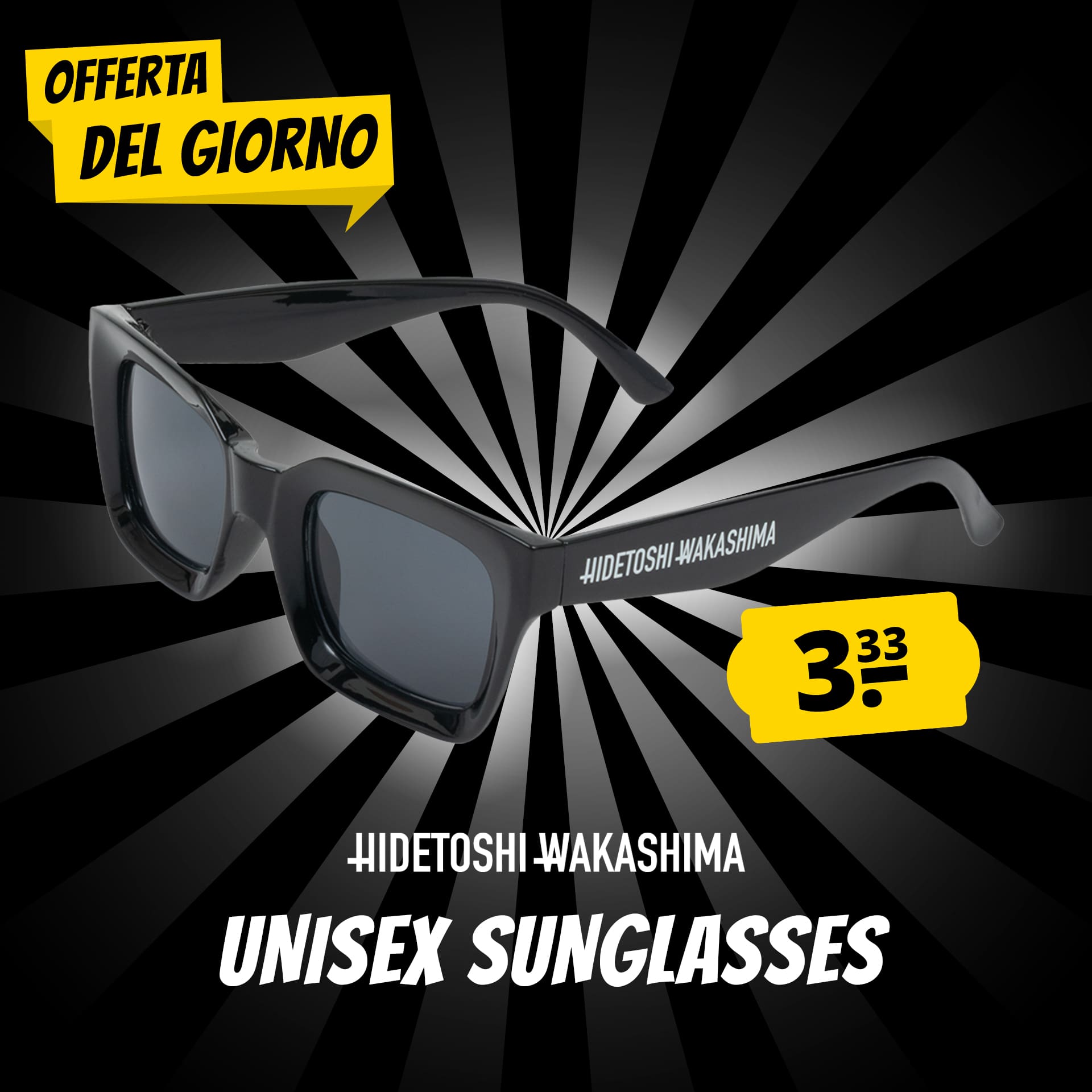 Hidetoshi Wakashima sendai unisex occhiali da sole