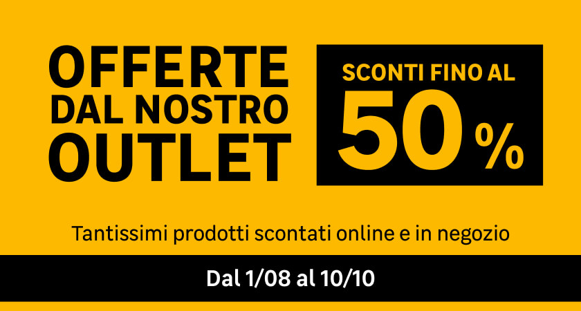 sconti fino al 50% con le offerte outlet dall'1 agosto al 10 ottobre
