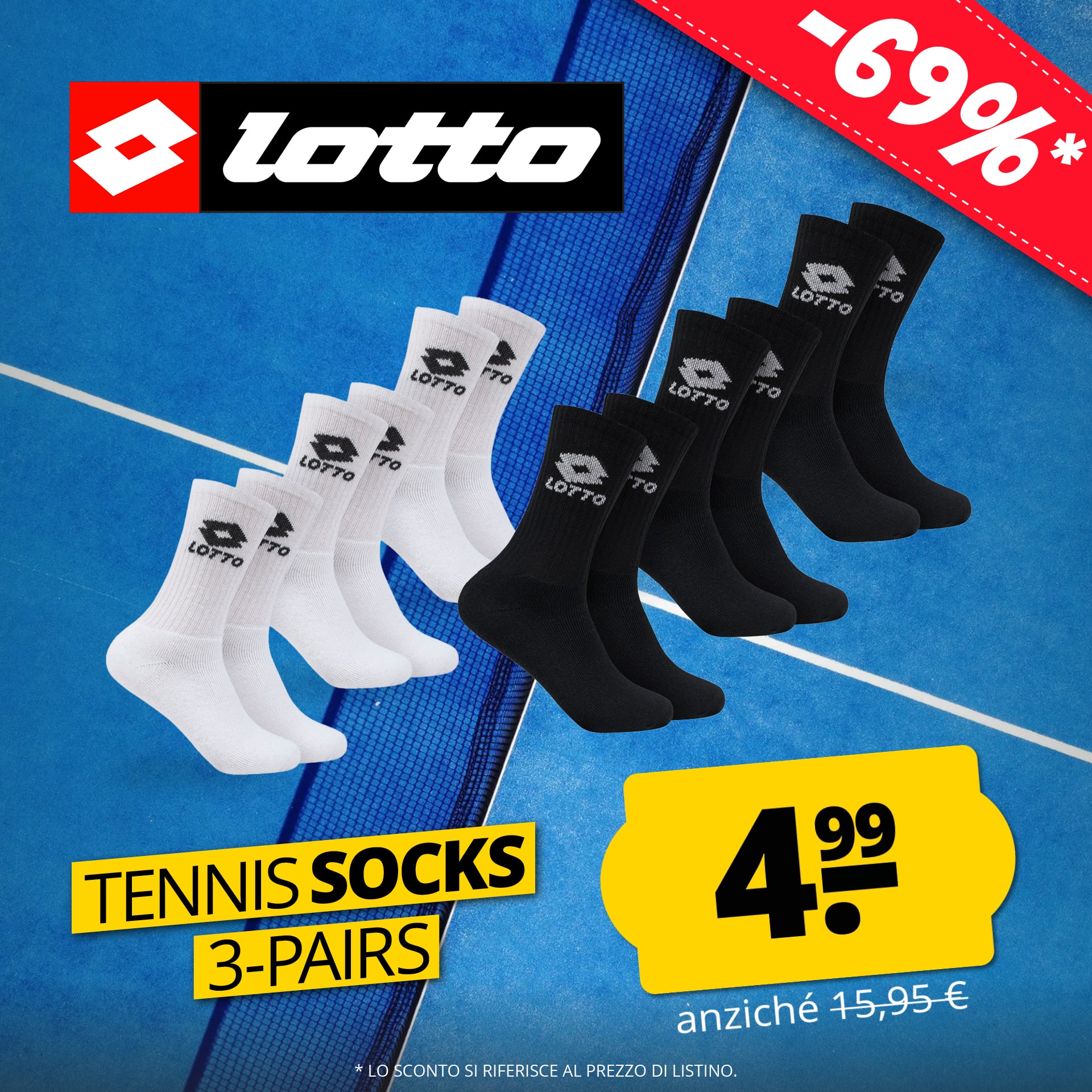 Lotto tennis uomo calzini 3 paia