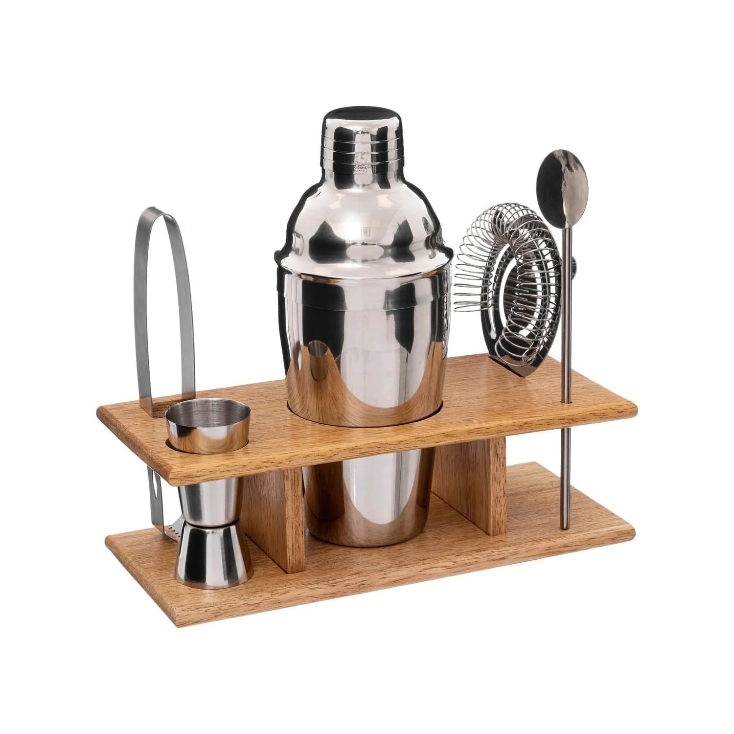 Image of Set Cocktail 6 Pezzi con Supporto in Legno