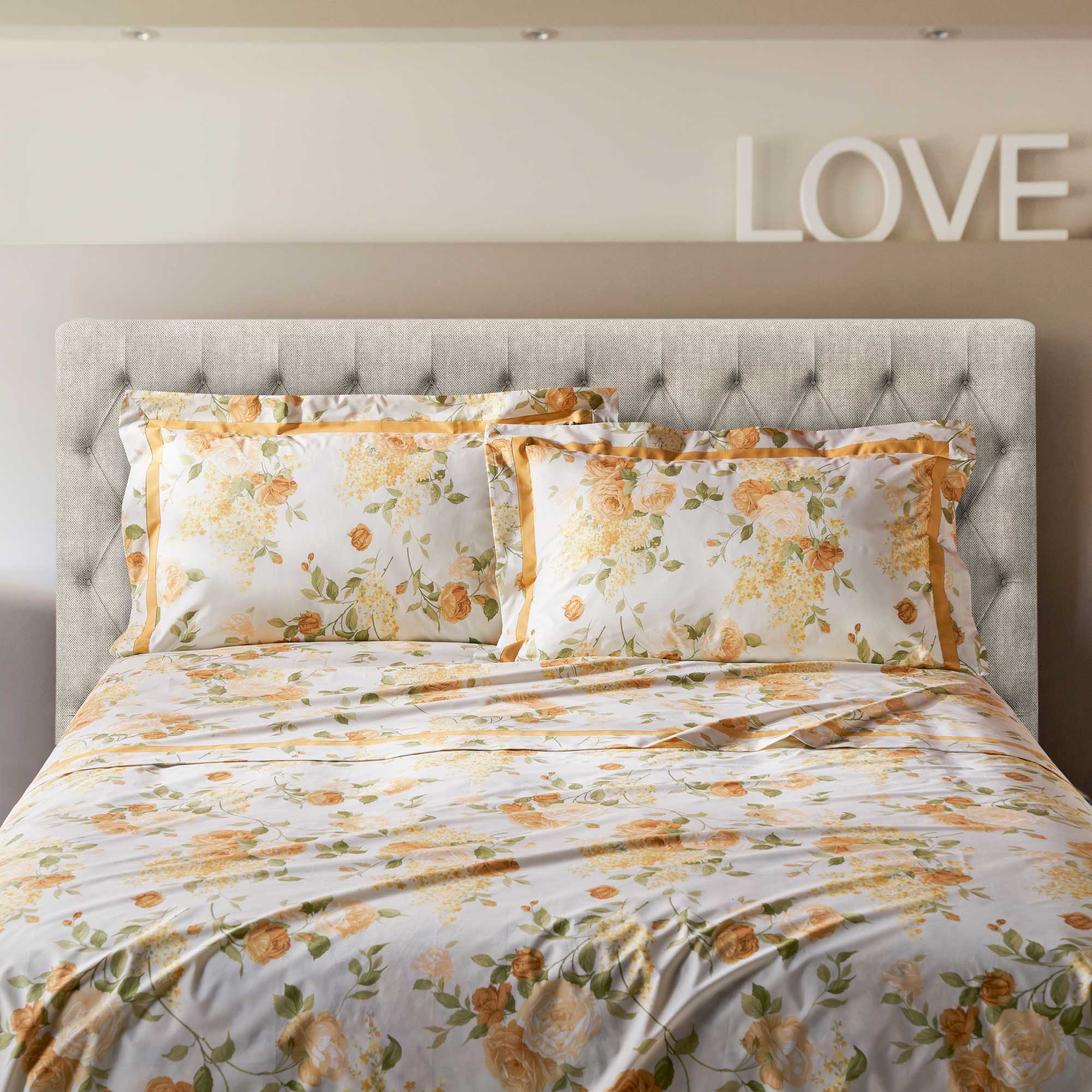 Image of Completo Lenzuola in Percalle di <br>Cotone Fantasia Floreale - Sanderson